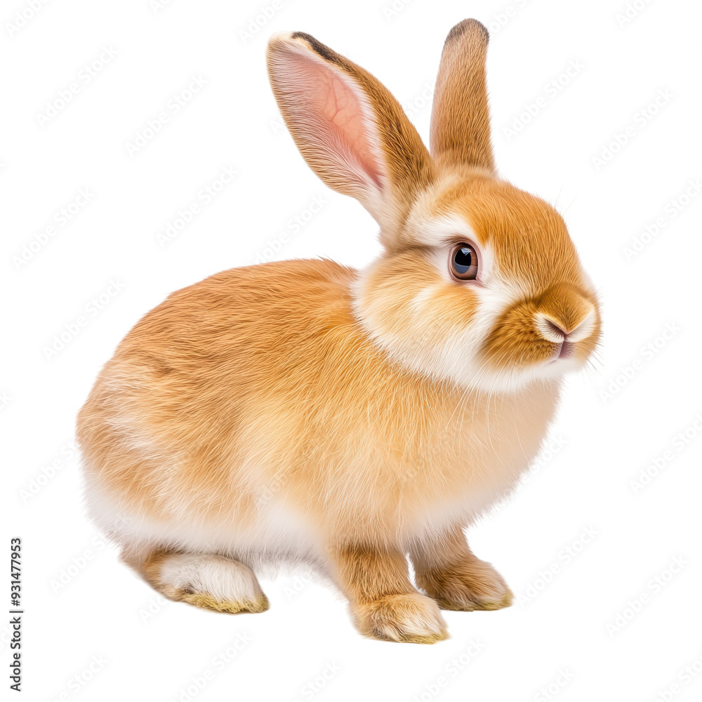 Bright Orange Rabbit Isolated on Transparent Background, Charming Pet for Home and Educational Use Bright Orange Rabbit Isolated on Transparent Background, Charming Pet for Home and Educational Use