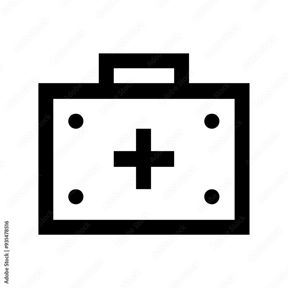 Obraz premium first aid kit line icon