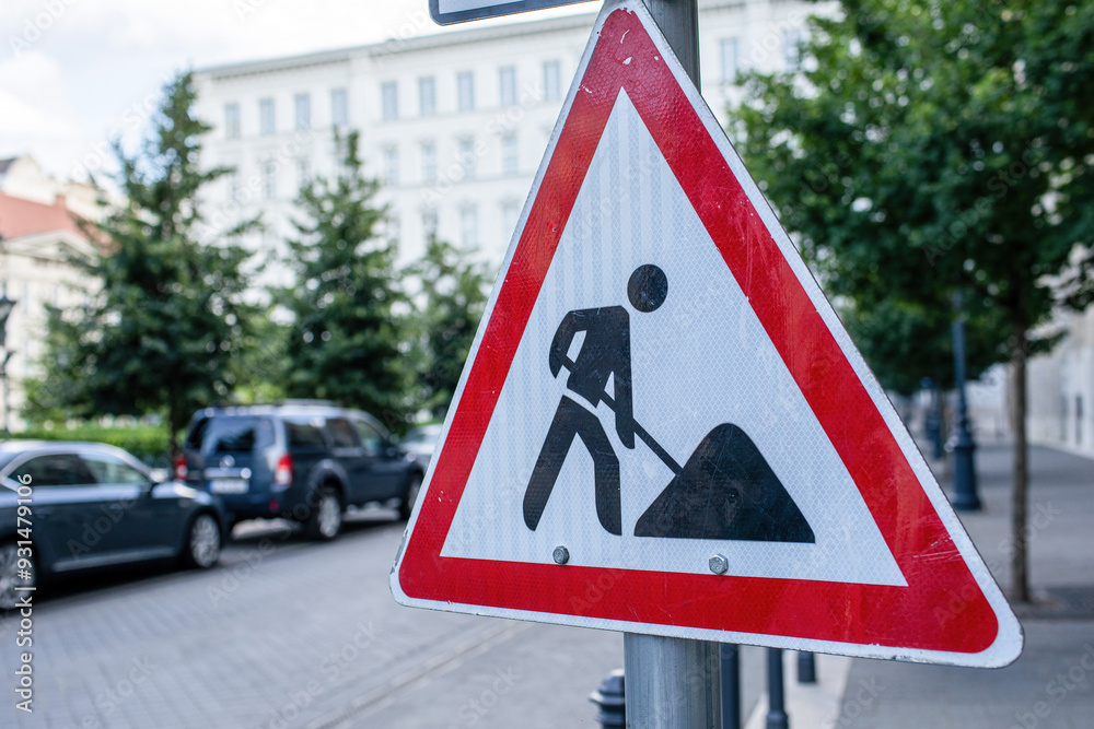 Traffic sign signalizing work on the road Traffic sign signalizing work on the road