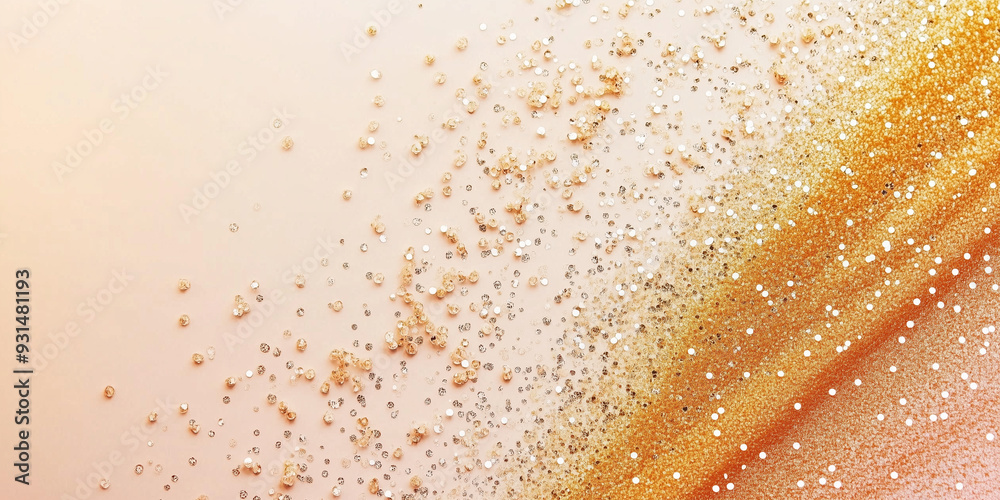Glitter spreads softly across a pastel surface Glitter spreads softly across a pastel surface