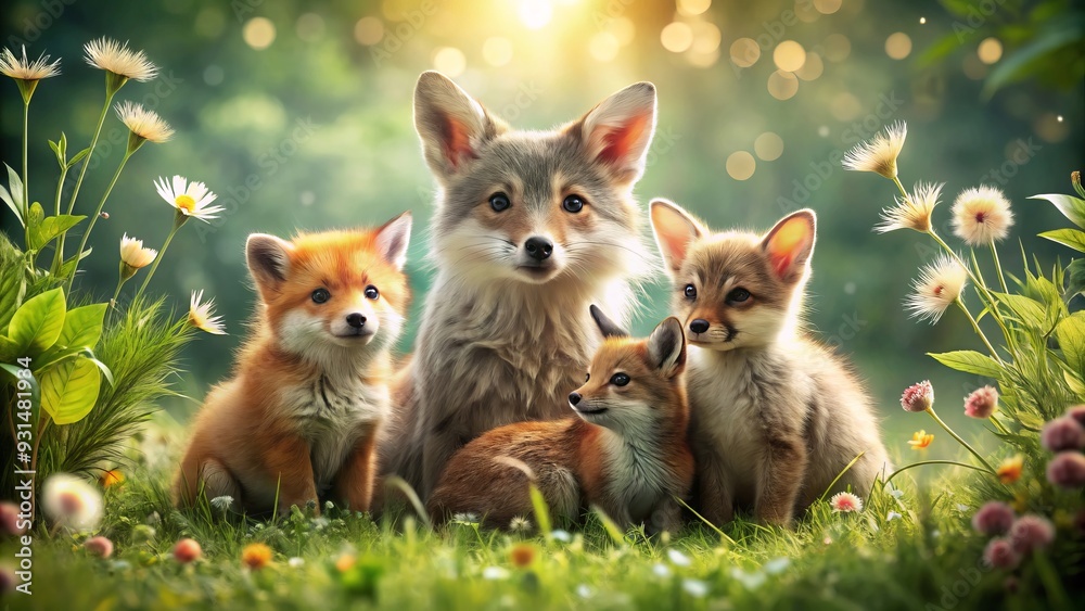 Fototapeta premium Interactive backgrounds and whimsical designs bring the outdoors to life, sparking curiosity and wonder in young minds and hearts.