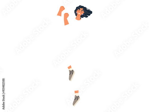 Happy people vector illustration. Cute and active, happy people find joy in every aspect their lives Success is natural outcome positive, joyful, and active approach The happy people concept thrives