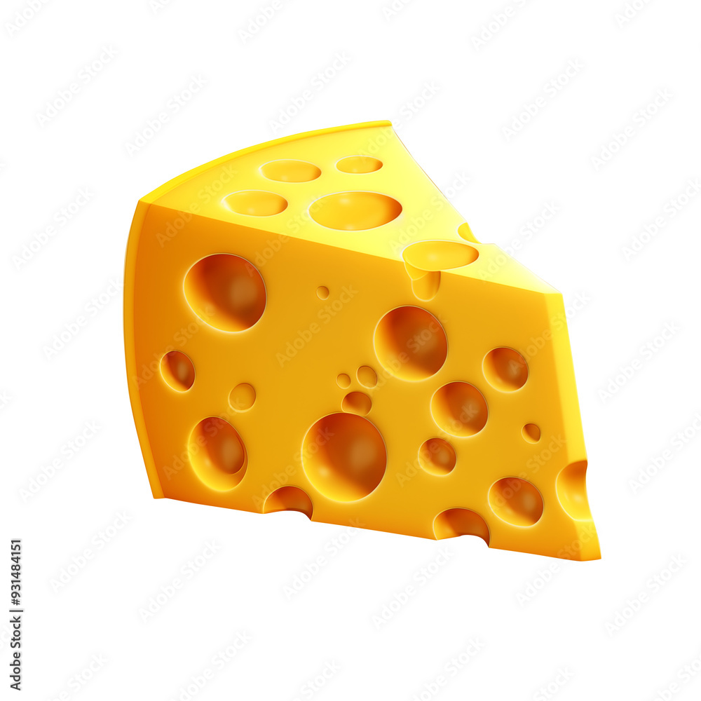 Cute 3d yellow cheese on transparent background. Cute 3d yellow cheese on transparent background.