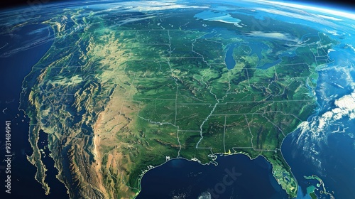 Aerial View of the United States