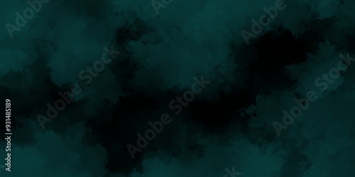 abstract cloud and vapor texture background. Black and Green smoke aquarelle smudge illustration smooth grungy smokey light pastel colors ink glow. Teal color powder explosion	
