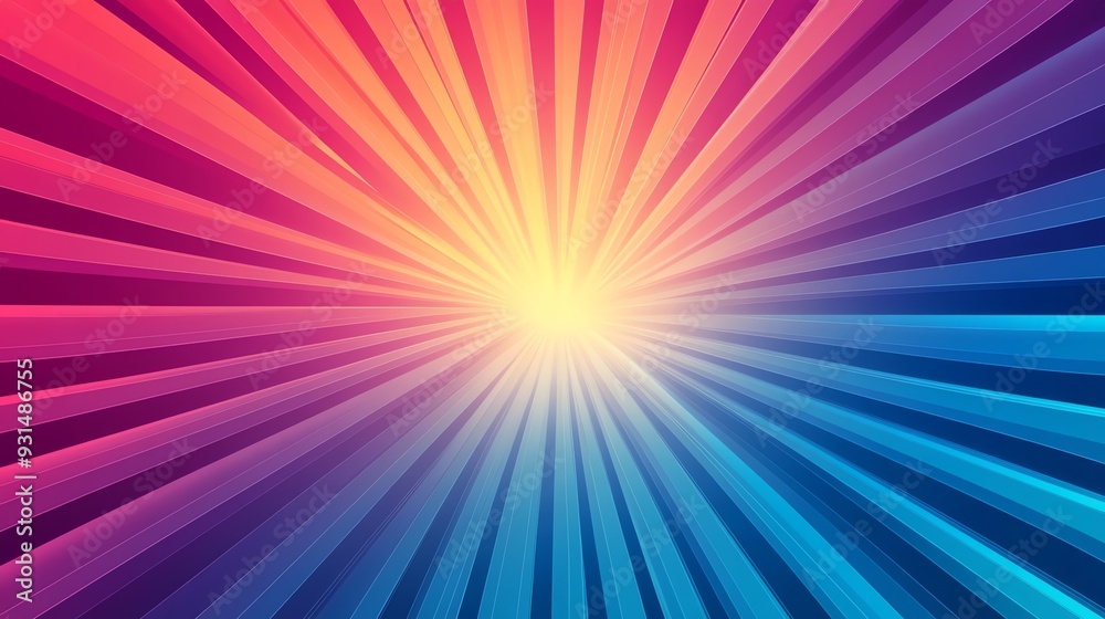 A colorful abstract background with a bright light source in the center, with rays of light radiating out. A colorful abstract background with a bright light source in the center, with rays of light radiating out.