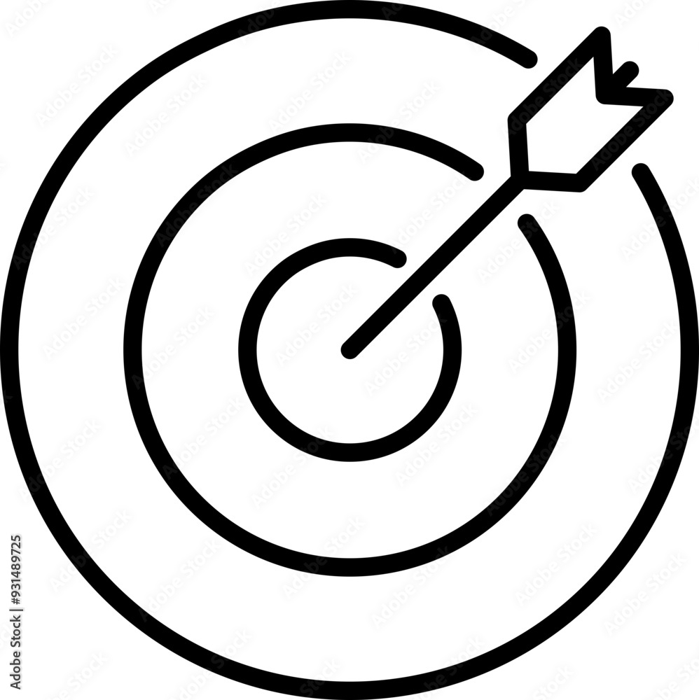 Target icon. Dartboard symbol. Linear style. Target icon. Dartboard symbol. Linear style.