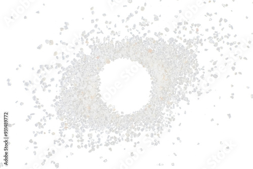 pile of big stoned white salt isolated on white or transparent png