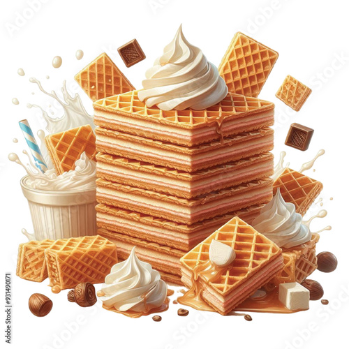 A crispy wafer vector design