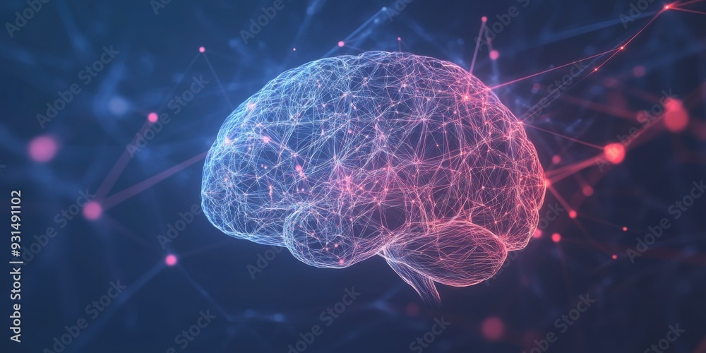 AI Neural Networks with Glowing Brain AI Neural Networks with Glowing Brain