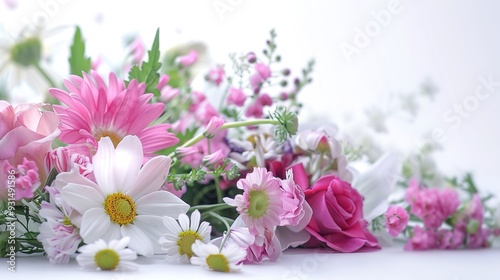 flowers on wooden background