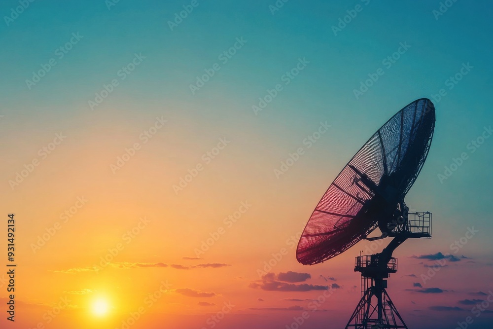 Satellite Dish at Sunset Satellite Dish at Sunset