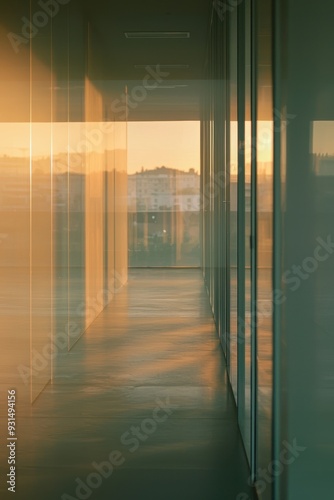 Blurred image of an empty office