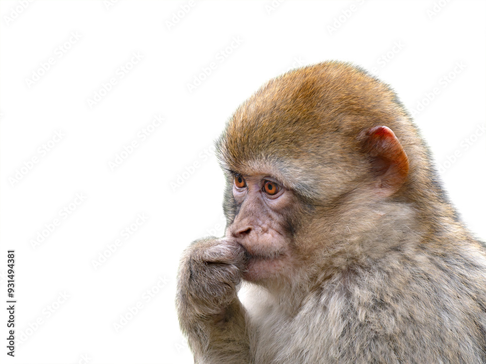 monkey barbary macaque isolated on white background monkey barbary macaque isolated on white background