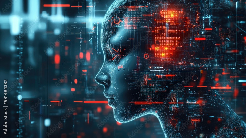 Machine learning concept art, futuristic design with sleek visuals, minimal yet impactful, highlighting advanced technology Machine learning concept art, futuristic design with sleek visuals, minimal yet impactful, highlighting advanced technology