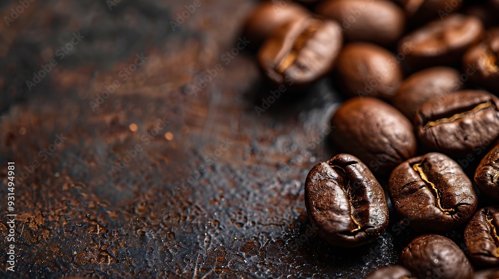 Roasted coffee robusta beans dark : Generative AI Roasted coffee robusta beans dark : Generative AI