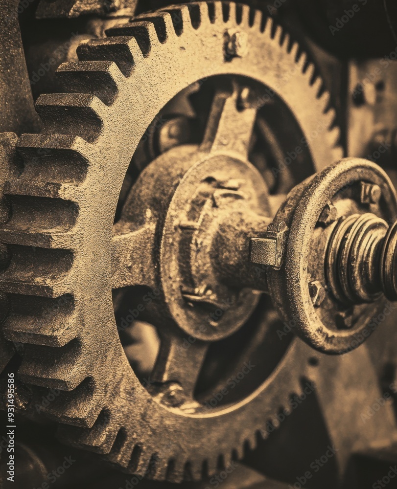 Rusted Mechanical Gear in Sepia Rusted Mechanical Gear in Sepia
