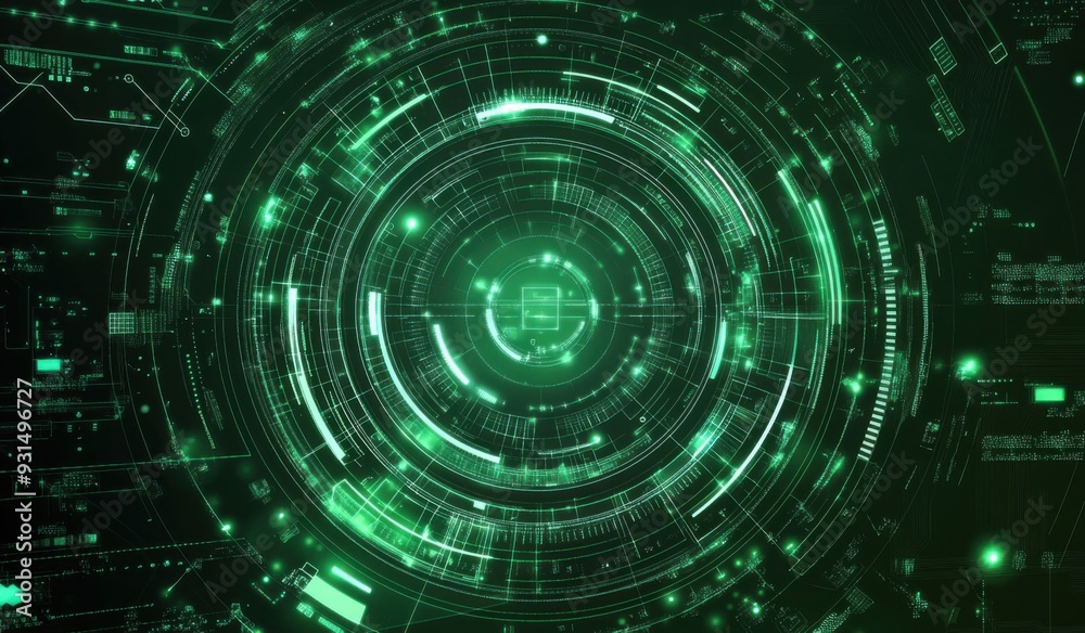 Green Wireframe Vortex Green Wireframe Vortex