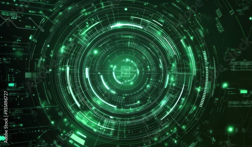 Green Wireframe Vortex