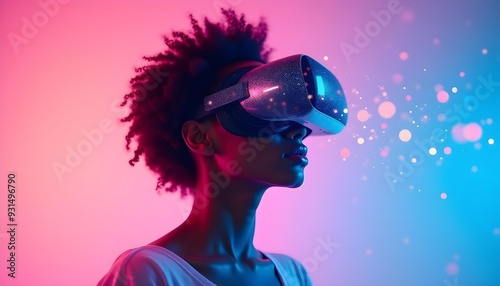 Virtual Reality Video Game Black Woman Experience VR Headset Immersive Gaming