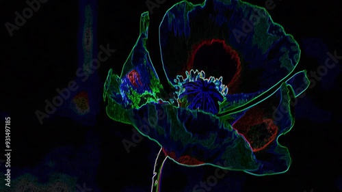 dancing opium flower in mystic light