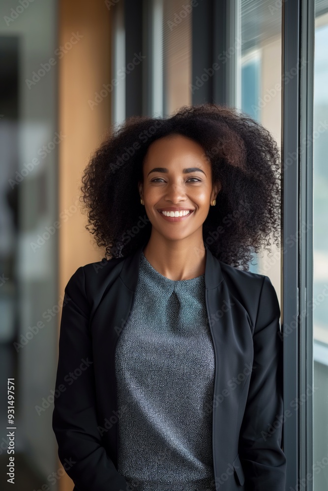 Pretty and cheerful businesswoman in a suit, smiling attractively in an office setting, exuding success and confidence. Pretty and cheerful businesswoman in a suit, smiling attractively in an office setting, exuding success and confidence.
