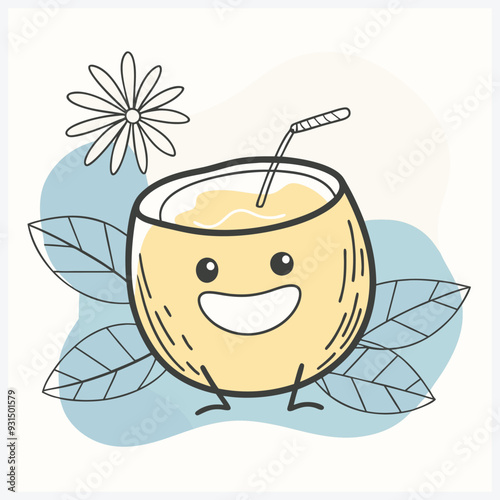 Coconut Fruit Vector Illustration