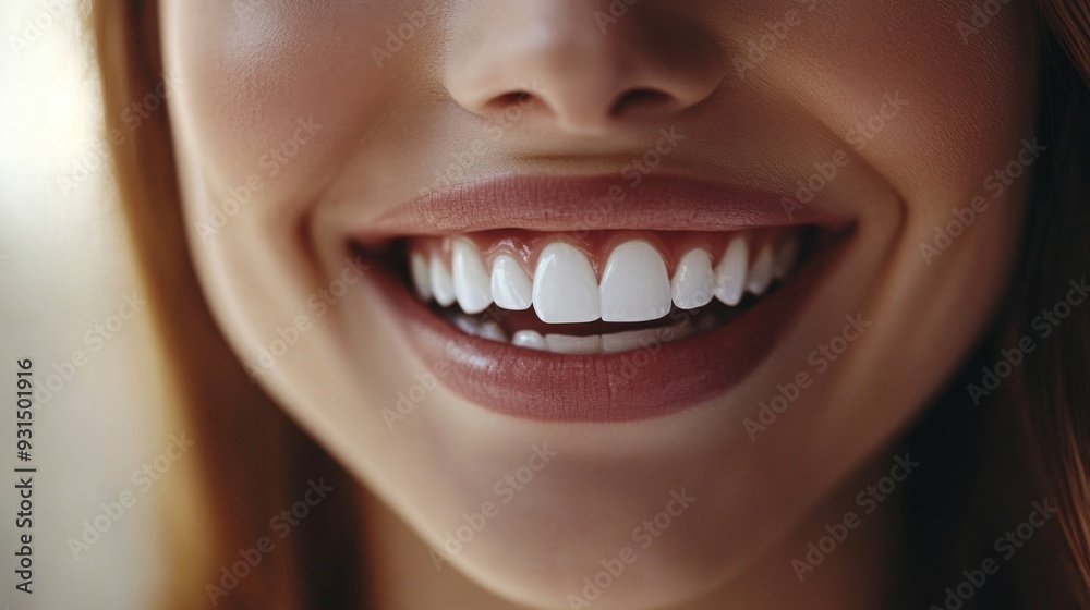 Close-up of a woman with a subtle, elegant smile, showing her white, well-maintained teeth and adding a touch of sophistication to her expression. Close-up of a woman with a subtle, elegant smile, showing her white, well-maintained teeth and adding a touch of sophistication to her expression.