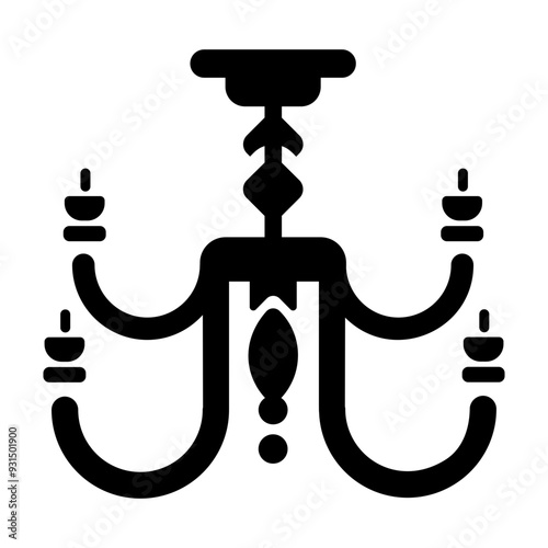 A solid style icon of chandelier 