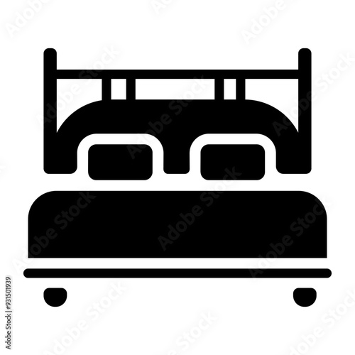 A filled style icon of bed 