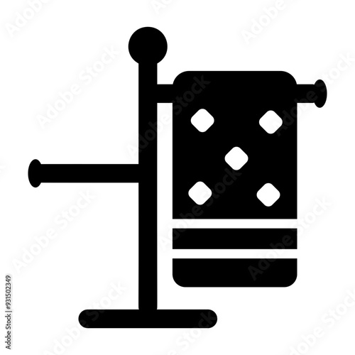 A filled style icon of towel rack 