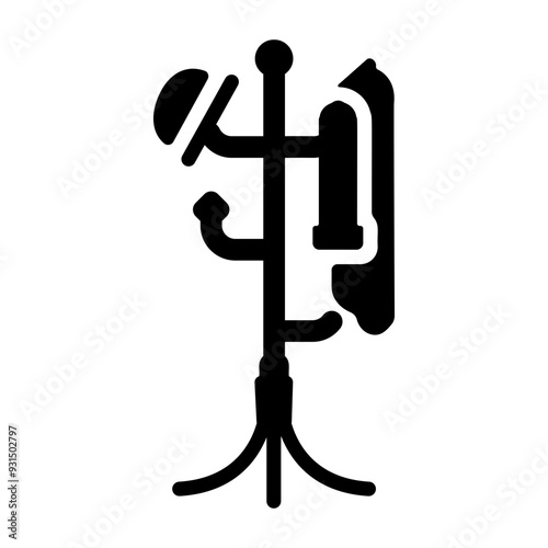 A glyph style icon of coat rack 