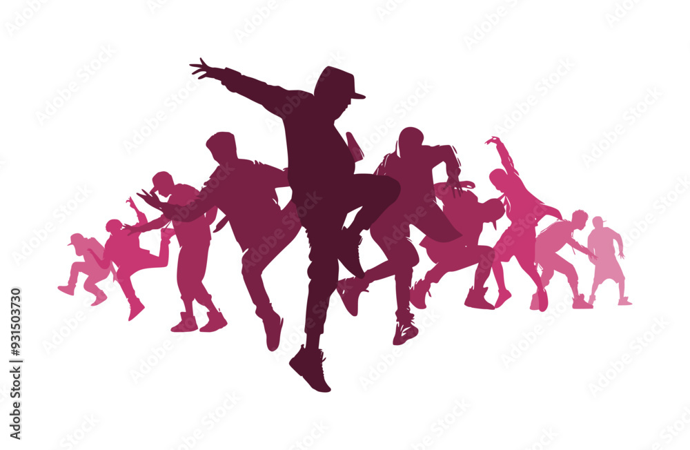 vector set of street dance silhouette icon (artwork 4) vector set of street dance silhouette icon (artwork 4)
