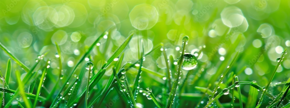 Grass in the rain with raindrops. Stock image. Grass in the rain with raindrops. Stock image.