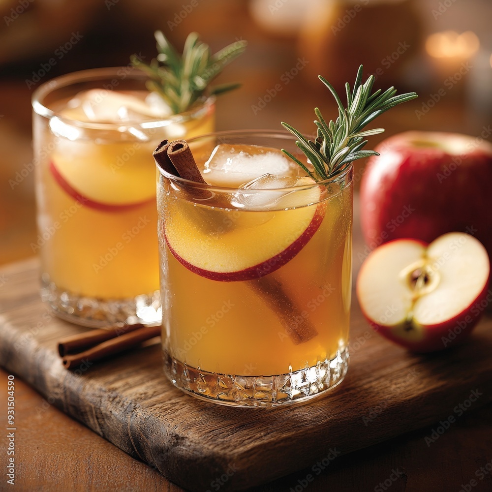 Elegant Apple Cider Cocktails with Autumn Garnishes Elegant Apple Cider Cocktails with Autumn Garnishes