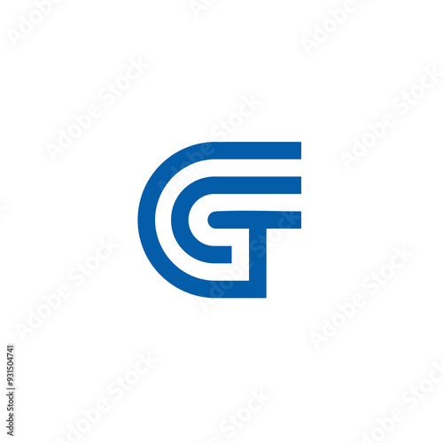 Monogram Letter G GT Logo design vector template