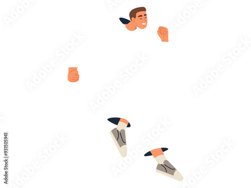 Happy people vector illustration. Celebration becomes way life for those who embrace happy people concept Enjoyment is cornerstone positive and carefree happy lifestyle Cute and active, happy people