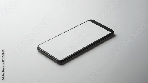 Minimalist Close-Up of Smartphone with Blank Screen on White Surface