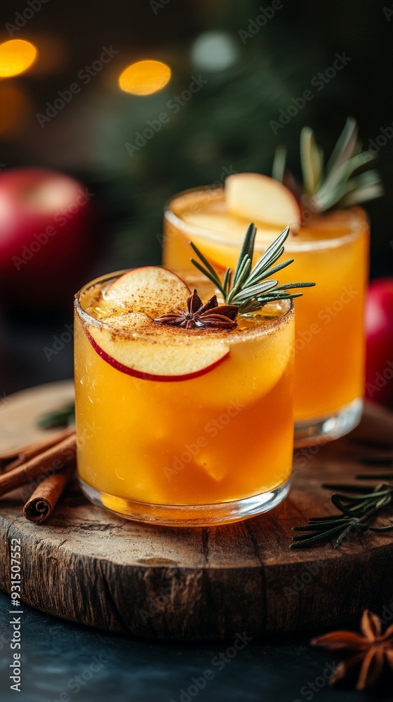 Elegant Apple Cider Cocktails with Autumn Garnishes Elegant Apple Cider Cocktails with Autumn Garnishes