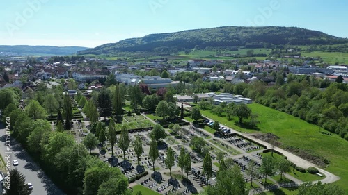 City of Spaichingen, Tuttlingen district, Baden-Württemberg, drone shot in summer