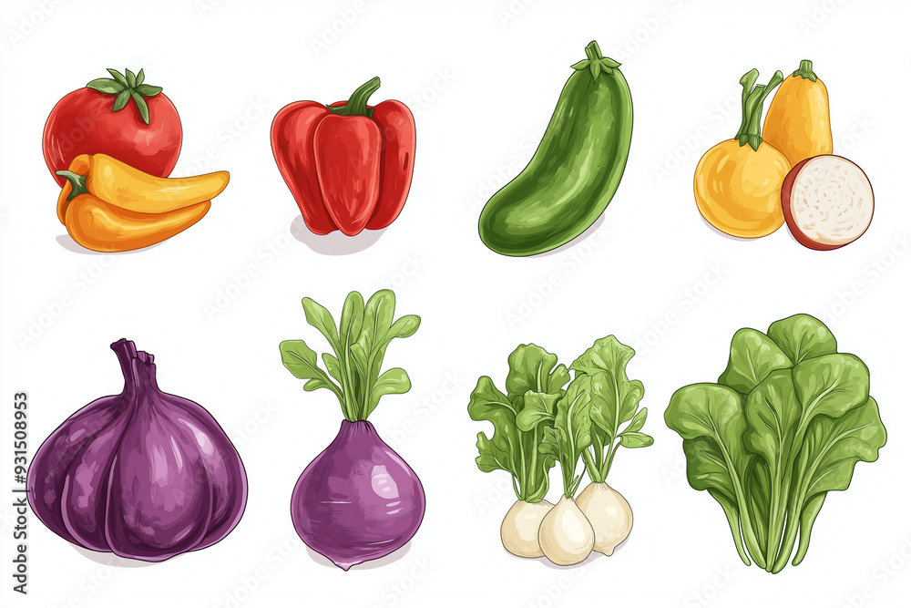 cartoon comic version of lots of vegetables as a concept for healthy nutritional food for children cartoon comic version of lots of vegetables as a concept for healthy nutritional food for children