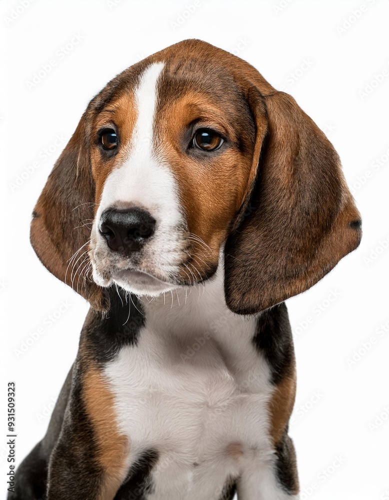 アメリカン・フォックスハウンドの子犬のポートレート(American Foxhound puppy portrait on white background)
アメリカン・フォックスハウンドの子犬のポートレート(American Foxhound puppy portrait on white background)