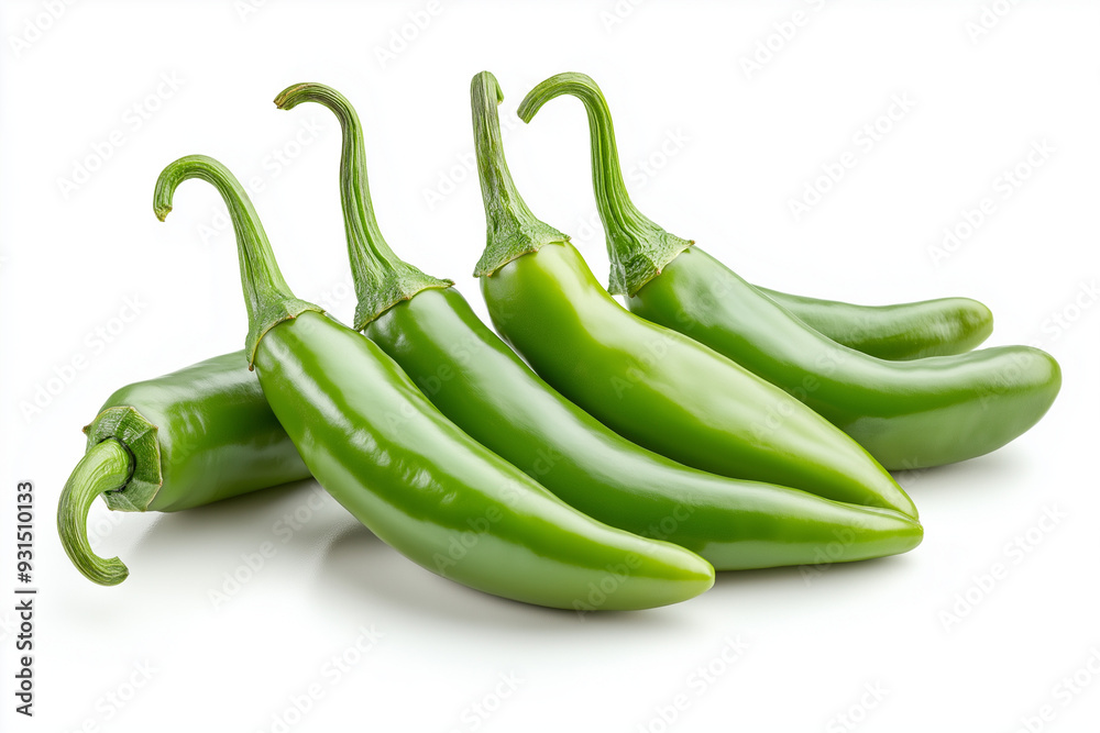 delicious green hot chili pepper on an isolated white background as a spice for spicy food delicious green hot chili pepper on an isolated white background as a spice for spicy food
