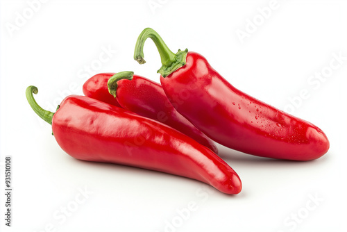 delicious red hot chili pepper on an isolated white background as a spice for spicy food