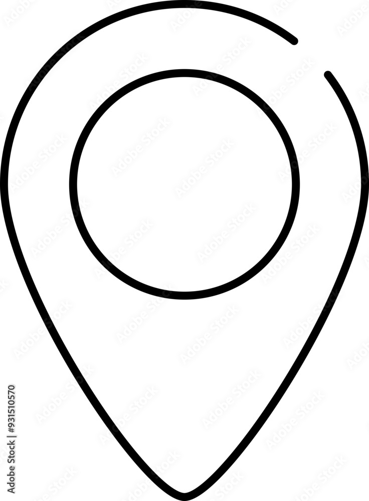 Location pin icon. Linear style. Location pin icon. Linear style.