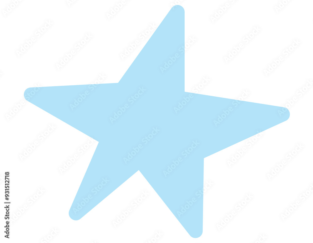 illustration showcases a serene sky blue star shape, offering a calming visual with its soft hue against a pristine white background. illustration showcases a serene sky blue star shape, offering a calming visual with its soft hue against a pristine white background.