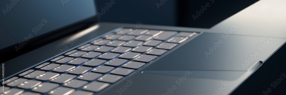 Closeup of a Laptop Keyboard with Colorful Glowing Lights. representing the digital world, technology Closeup of a Laptop Keyboard with Colorful Glowing Lights. representing the digital world, technology
