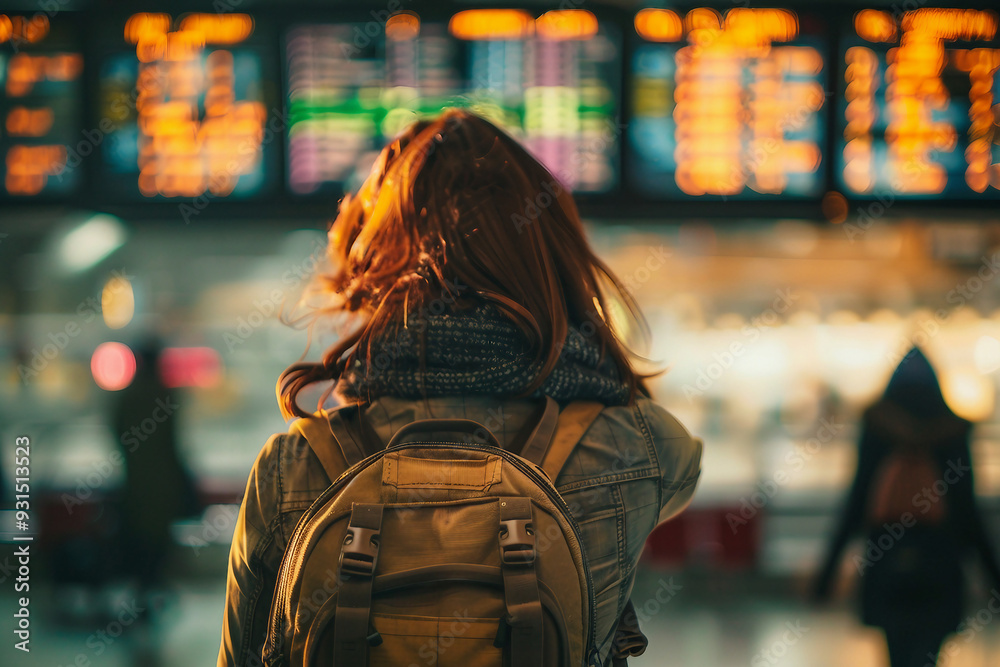 Planning traveling trip person with baggage at airport bus train station, Generative AI photo Planning traveling trip person with baggage at airport bus train station, Generative AI photo