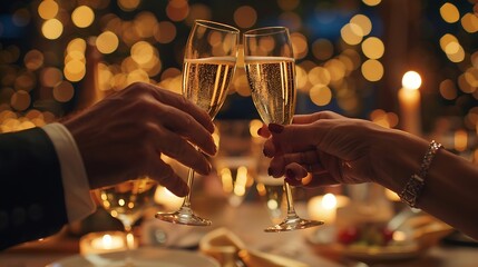 Senior party or couple of friends at a celebration or luxury new year at a social event on holiday Relaxing happy or successful mature people enjoy talking bonding or speaking at fun d : Generative AI
