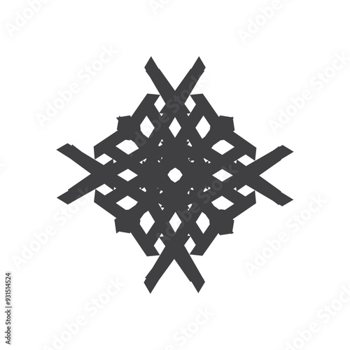 Simple snowflake icon isolated on white background. Snow flake element for Christmas winter design and New Year decoration. Refrigerator vector symbols or logo
